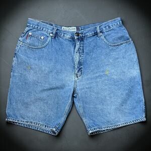 Vintage 90s Bugle Boy 750 Jean Shorts Mens Blue Stone Washed Denim Sz 38 READ